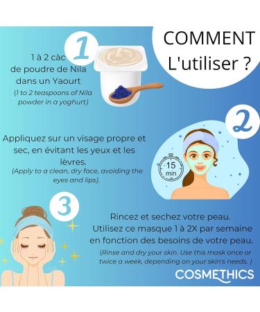Cosm'Ethics - Poudre de Nila Bleue 50g Poudre Naturelle du Maroc pour Soin Visage & Cheveux Format D couverte clat Teint & Brillance Capillaire - Buy Online on GoSupps.com