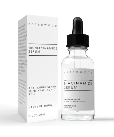 Niacinamide Serum for Face - Anti-Aging Pore Minimizing Hydrating - Vitamin B3 Facial Serum - with Hyaluronic Acid - Tone Texture - 10% Niacinamide - 29 ml/1 oz 1 Fl Oz (Pack of 1)