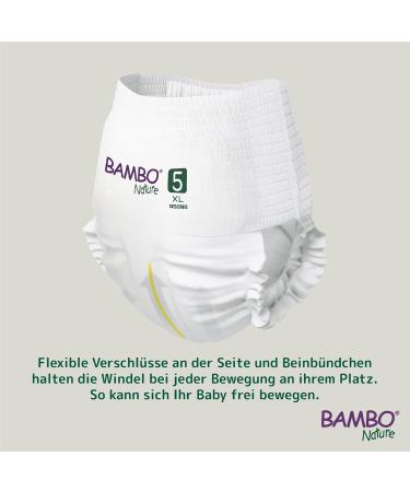 Bambo Nature 5 Pull-Ups (38 Count) - Eco-Friendly Biodegradable and Ultra-Comfortable Diapers for All-Night Protection - International Shipping Available - Buy Online on GoSupps.com