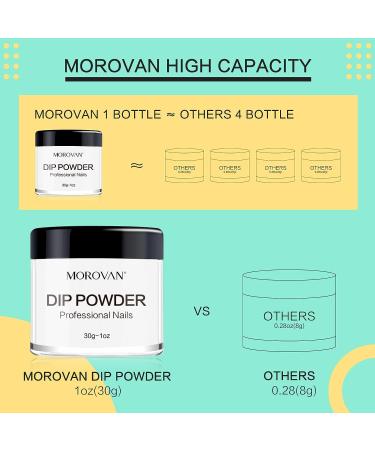 Morovan White Dip Powder - Odor-Free Dipping System for DIY Nail Art - Long-Lasting 30g/1oz - Buy Online on GoSupps.com