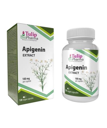 Tulip BioPharma Apigenin 100mg 120 Capsules 3rd Party Lab Tested High Strength Supplement Gluten and GMO Free