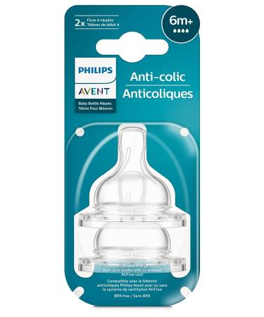 Philips Avent Anti-Colic Baby Bottle Nipple 2pk - Size 4 Flow | SCY764/02 - Buy Online on GoSupps.com