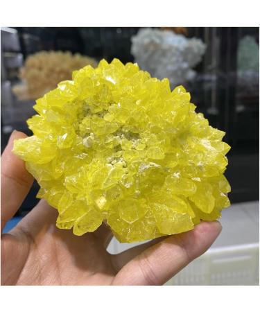 Crystal Hole Crystals 1pc Natural Rough Stone Crystal Cluster Raw Rough Yellow Bulk Native Sulfur Solid Rock Sulfur for Home Decoration 10-12CM Crystal Hole - Buy Online on GoSupps.com