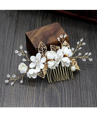 Elegant Green Wedding Hair Comb Set - Rhinestone & Pearl Bridal Headdress Accessories for Brides & Bridesmaids - Buy Online on GoSupps.com