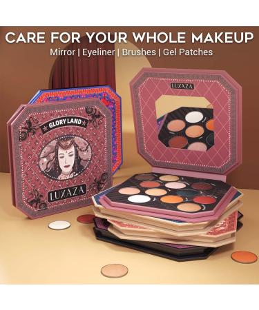 LUXAZA Nude Eyeshadow & Blush Palette with Eyeliner, Brushes - Smoky Makeup Kit - Buy Online on GoSupps.com