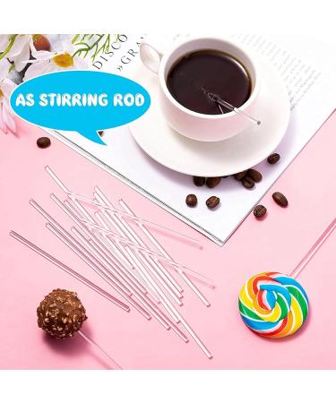 CENMEN 200 Pieces 4 Inch Acrylic Lollipop Sticks Reusable Clear Acrylic Sticks for Making Lollipops Cake Sweets Chocolates - Buy Online on GoSupps.com