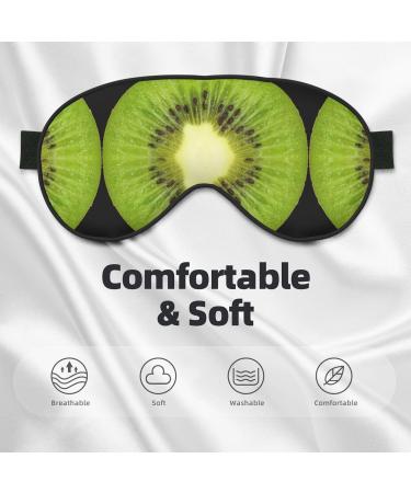 Kiwi Slice Print Unisex Sleep Eye Mask - Soft Comfort Eye Shade for Travel Yoga & Shift Work - Black - Buy Online on GoSupps.com