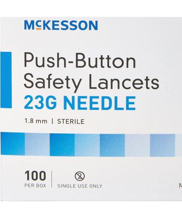 McKesson Safety Lancets Sterile Push-Button 23G Needle 1.8mm - 100 Count - Buy Online on GoSupps.com