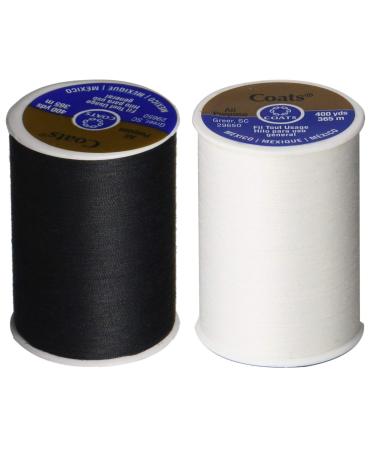 2-Pack - BLACK & WHITE - Coats & Clark Dual Duty All-Purpose Thread - One 400 Yard Spool each of BLACK & White - Buy Online on GoSupps.com