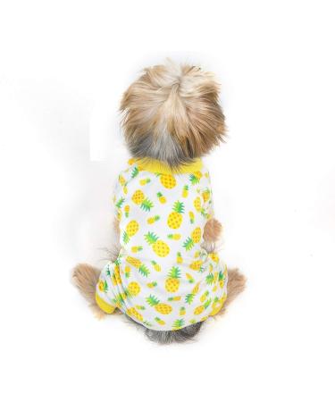 CuteBone Dog Pajamas Small Pet Jumpsuit Chihuahua Clothes 2 Pack Small Fleece Fabric Pineapple & Strawberry Design - Buy Online on GoSupps.com