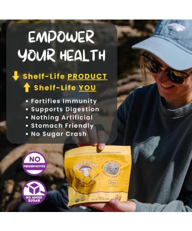 ODD BALLS Organic Energy Balls - Lemon Superfood Snack | Vegan Gluten Free | Perfect for Running Cycling & Hiking | Focus & Energy with Lion's Mane & Cordyceps - Buy Online on GoSupps.com