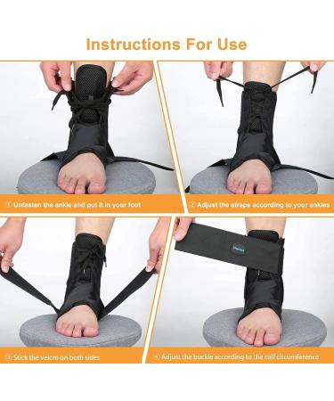 SNEINO Ankle Brace for Women & Men - Lace Up Ankle Support for Sprained Ankle, Achilles Tendon Sprain Recovery - Ideal for Running, Basketball, Volleyball | Medium Size (1 Pack) - Buy Online on GoSupps.com