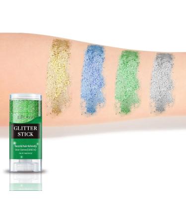 Buy Green Body Paint & Glitter Stick - Waterproof Mermaid Face Gel & Hair Glitter for Women | Holographic Sequins Makeup - Buy Online on GoSupps.com