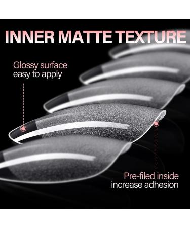 360PCS AILLSA Short Almond Nail Tips - Half Matte Soft Gel False Nails for DIY Press On Extensions - Clear Acrylic Gelly Tips - Valentine's Day Gift - 12 Sizes - Buy Online on GoSupps.com