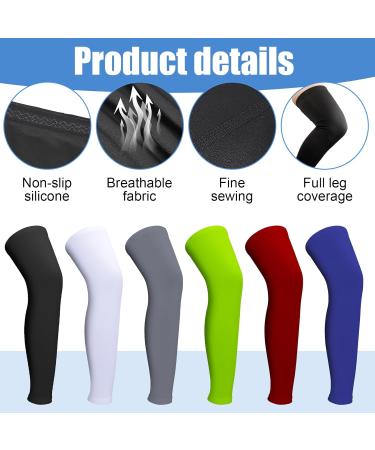 3 Pairs Leg Sleeves | Full Length Compression Knee Sleeves with Anti-Slip Silicone | Sports Performance & Support - Buy Online on GoSupps.com