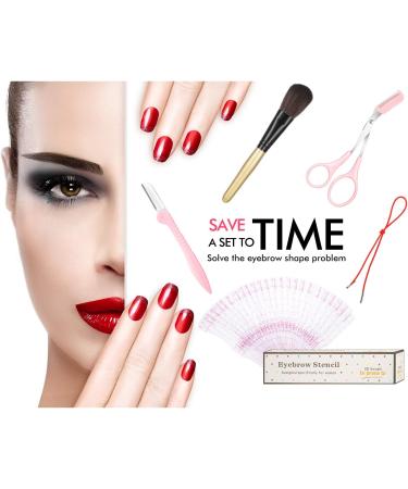 29-Piece Eyebrow Stencils Shaper Kit with Reusable Templates, Razor, Scissors, Makeup Brush, and Storage Box - Perfect for Trimming and Shaping Eyebrows - Buy Online on GoSupps.com