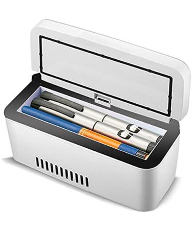 Portable Insulin Cooler Drug Reefer Mini Insulin Refrigerated Box Small Refrigerator LCD Display Keeping Cooling 2-8 USB Rechargeable for Car Travel Home White 1 Battery White 1 battery