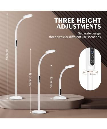 Happy Light Therapy lamp 11000 Lux LED UV-Free Sunlight lamp Full Spectrum Happy Therapy lamp with 10 Adjustable Brightness Levels 2 in 1 Retractable Floor Sad Lamp (White) White-1 - Buy Online on GoSupps.com