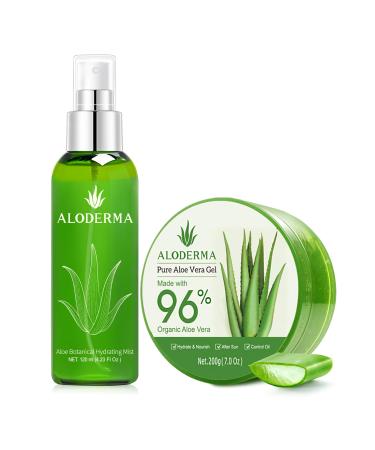 Aloderma Aloe Hydrating Set - Botanical Hydrating Mist Aloe Vera Gel