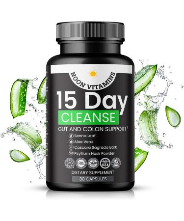 15-Day Colon Cleanse & Gut Detox Natural Probiotic Cleanser with Senna Leaf, Psyllium & Aloe Halal for Men & Women Supports Digestive Health, Regularity & Bloating Relief 30 Capsules - Buy Online on GoSupps.com