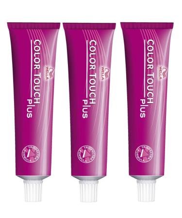 Pack of 3 Wella Professionals Color Touch Plus 55/03 Light Brown Intensive Natural Gold 60 ml