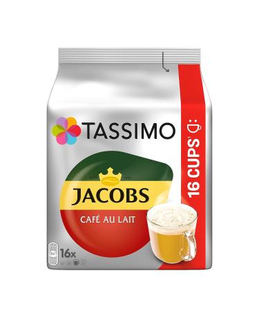 Buy Tassimo Jacobs Caf au Lait Capsules - 80 Pods (5 Packs 16 Drinks Each) - International Shipping Available - Buy Online on GoSupps.com