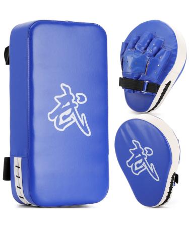 WUWEOT 2-in-1 Punching Mitts Kick Pack Set Boxing Mitts Focus Pads and Taewondo Kick Pad Thai Pads Karate Kick Pads Martial Arts MMA Punching Mitts Kicking Boxing Shield Training for Men Women Gym