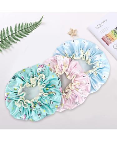 FAISOTY 3Pcs Kids Shower Cap - Cute Double Layer Waterproof Hair Cap for Girls | Mothers Day Gift | Large Size for All Haircuts - Buy Online on GoSupps.com