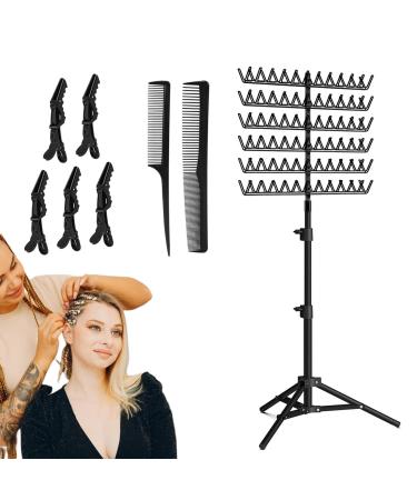 Standing Hair Rack Braiding Hair Divider Adjustable Hair Rack Hair Extension Rack Hair Extension Organizer Adjustable Braiding Hair Extension Rack for Hair Extensions