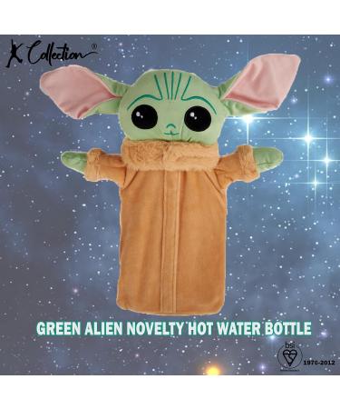 K Collection Green Alien 3D Novelty Hot Water Bottle with Plush Cover - Premium Natural Rubber HWB - Buy Online on GoSupps.com