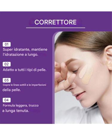 Nixiara Crema Cercher Concealer for dark glasses full coverage 4 of 1 full coverage waterproof lasting correction natural finish CC 75 ml CC cream for all types of white ivory 1 unit Confezione da 1 - Buy Online on GoSupps.com