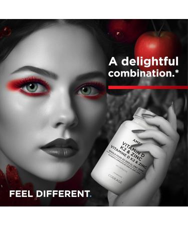 Amen Vitamin D3 K2 & Zinc Supplement - 2-Month Supply - Immune & Bone Health Energy Metabolism Skin & Tissue Support Whole Food With Apple Blueberry Cranberry Elderberry - Non-GMO - 60 Capsules - Buy Online on GoSupps.com