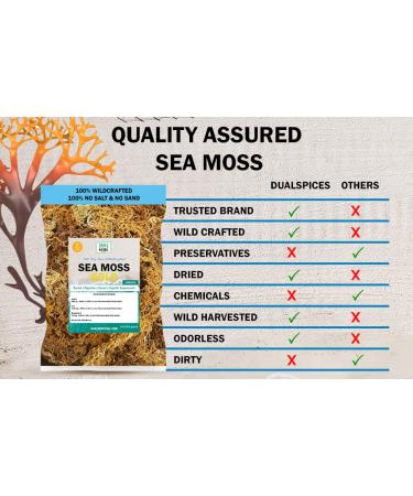 DualSpices Sea Moss Gold 16 Oz - Wildcrafted from Jamaica, Non-GMO Vegan Superfood - No Salt, Sand, Chemicals, Preservatives - 1lb Raw Fresh Harvested from Caribbean Sea - Buy Online on GoSupps.com