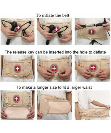 Fbite Back Support Strap | Decompression Back Belt for Pain Relief | Adjustable 29-49 Inch Waist - Buy Online on GoSupps.com