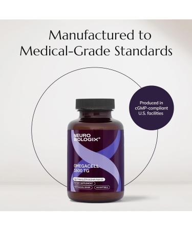 Neurobiologix OmegaCell 1600 TG Omega 3 Fish Oil with EPA & DHA Triglyceride Form for Absorption & Wellness Support Non GMO Omega 3 Supplement for Women and Men Gluten Free 60 Softgels - Buy Online on GoSupps.com