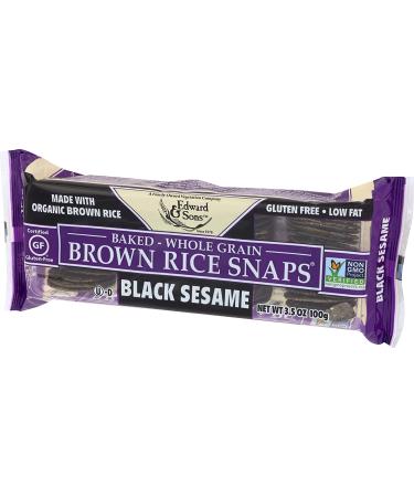 Edward & Sons Whole Grain Brown Rice Snaps with Black Sesame - 3.5 oz (100g) | Healthy Snack - Buy Online on GoSupps.com