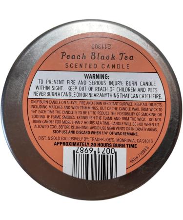 Trader Joe's Peach Black Tea Scented Candle - 5.7 oz (Pack of 2) | International Shipping Available - Buy Online on GoSupps.com