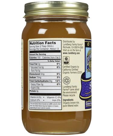Lundberg Organic Brown Rice Syrup - 21 oz | Pure & Natural Sweetener - Buy Online on GoSupps.com