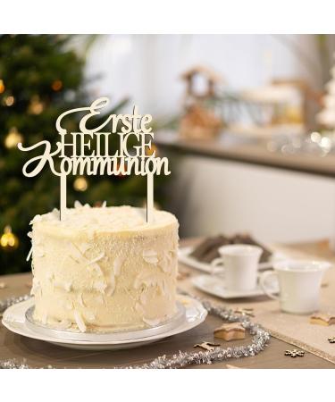 First Holy Communion Cake Topper - Wood Cake Decoration for Boys & Girls | Party Supplies - Buy Online on GoSupps.com