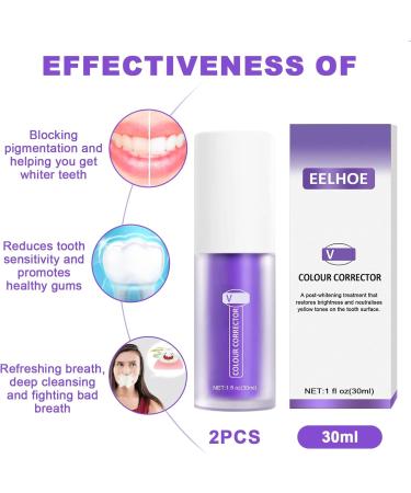 Herosmile Purple Toothpaste 4pcs | Teeth Whitening & Color Correction Foam | Brighten Your Smile with Advanced Oral Care - Buy Online on GoSupps.com