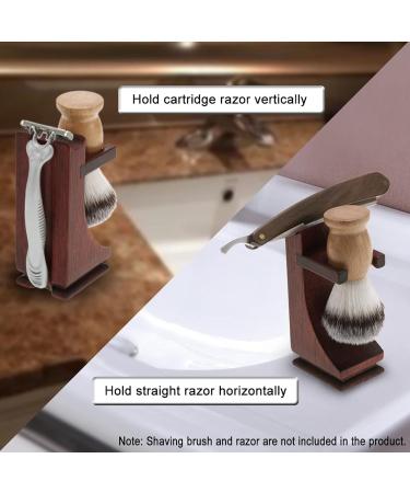 Okjhfd Solid Wood Barber Razor Brush Holder | Anti-Slip Drip Stand for Men | Premium Shaving Tool - Buy Online on GoSupps.com