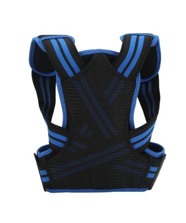Posture Corrector Back Straightener Belt Support Elastic Comfortable Brace for Men Women (Blue)