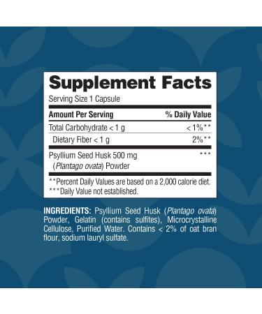 Nature's Wonder Psyllium Husk 500 mg Capsules for Digestive Health Plant-Based Fiber 200 Count - Buy Online on GoSupps.com