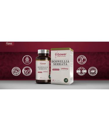 Boswellia Serrata 2000mg Capsules | High Strength 5:1 Extract | 240 Vegan Capsules | Non-GMO & Gluten Free | Made in the UK - Buy Online on GoSupps.com