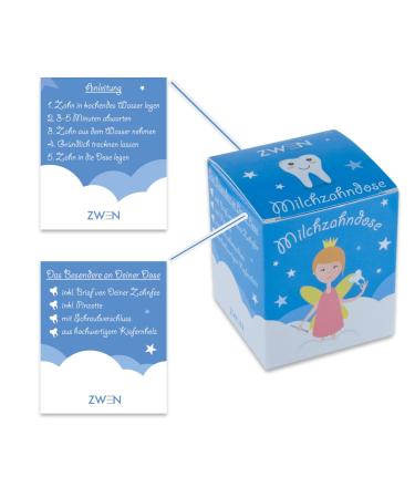 ZWEN Milk Tooth Box - Wooden Screw Cap Tweezers & Tooth Fairy Letter - E-Book Included | Perfect for Boys & Girls (Blue) - Buy Online on GoSupps.com
