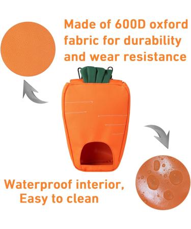 Rabbit Hay Feeder Guinea Pig Hay Bag Hanging Feeder 600D Oxford Cloth Fabric for Small Hay-Eating Pets Rabbits Guinea Pig Chinchilla Small Animals (Orange) - Buy Online on GoSupps.com