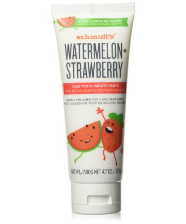Schmidts Deodorant, Toothpaste Kids Watermelon Strawberry, 4.7 Ounce