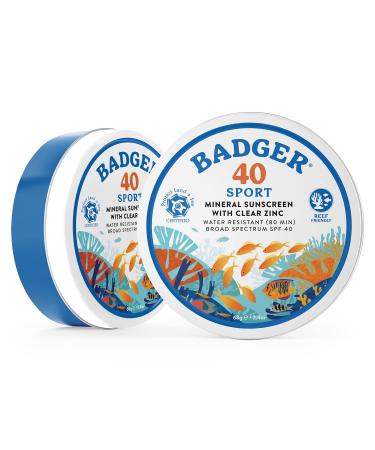 Badger Clear Zinc Sunscreen Cream SPF 40 - Unscented 2.4 oz | Natural Protection - Buy Online on GoSupps.com