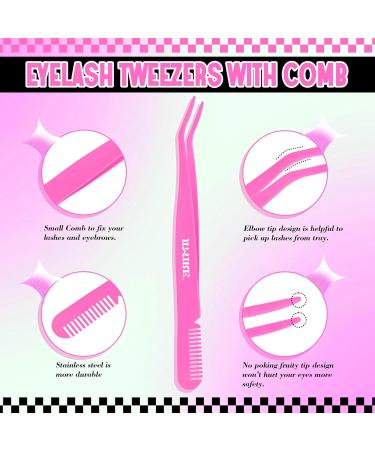 JIMIRE 2 in 1 Eyelash Glue & Lash Applicator Tweezers | Strong Hold Waterproof Adhesive for DIY Cluster Individuals - Buy Online on GoSupps.com