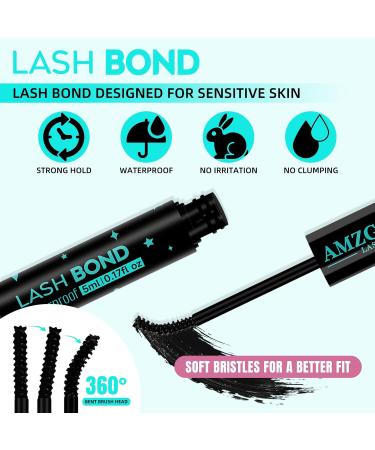 Lash Bond and remover Lash Cluster Glue Long Lasting Strong Hold Waterproof for DIY Lash Extensions at Home by AMZGlRL(5ML+5ML) Lash bond and remover-10ml - Buy Online on GoSupps.com